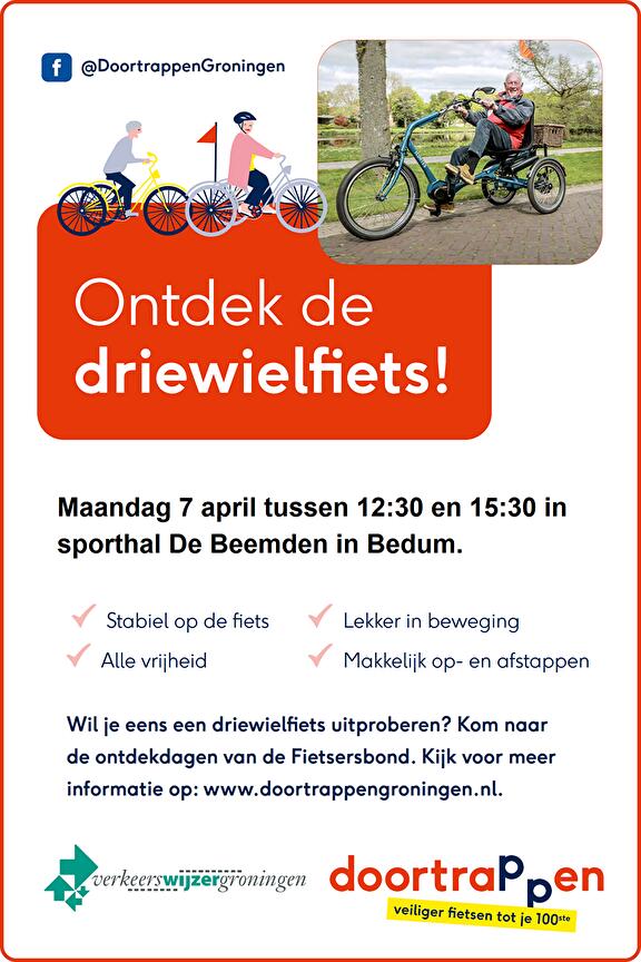 Driewielfiets uitproberen in Bedum